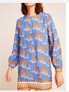 Anthropologie Corey Lynn Calter Giraffe Print Tunic Dress M